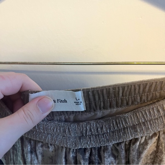 Abercrombie & Fitch women’s Velvet Crinkle Pull-On Pant NWT size large - Picture 4 of 7